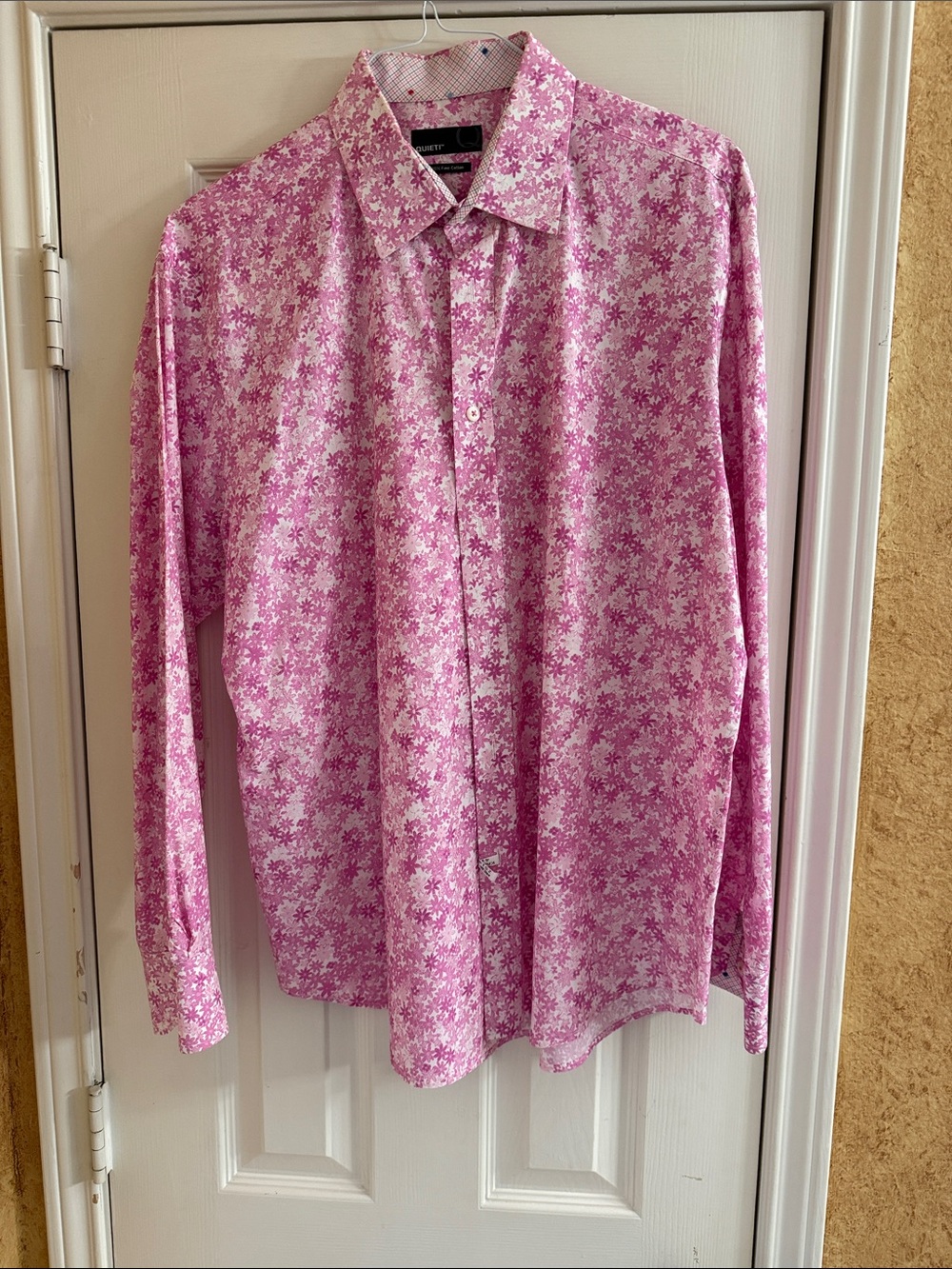 Men's Pink Floral Long-Sleeve Dress Shirt